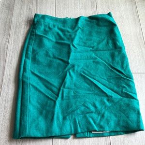 J. Crew turquoise wool pencil skirt